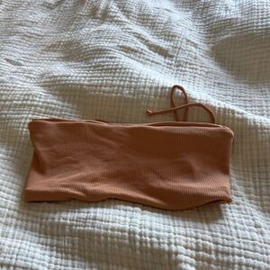 Lspace Tan Ribbed Bandeau Top